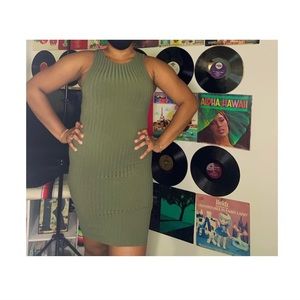 Forever 21 Olive green/khaki green midi dress